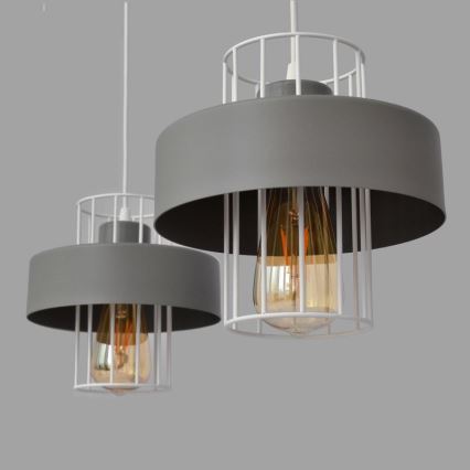 Candelabro suspenso VOLTA 2xE27/15W/230V cinzento