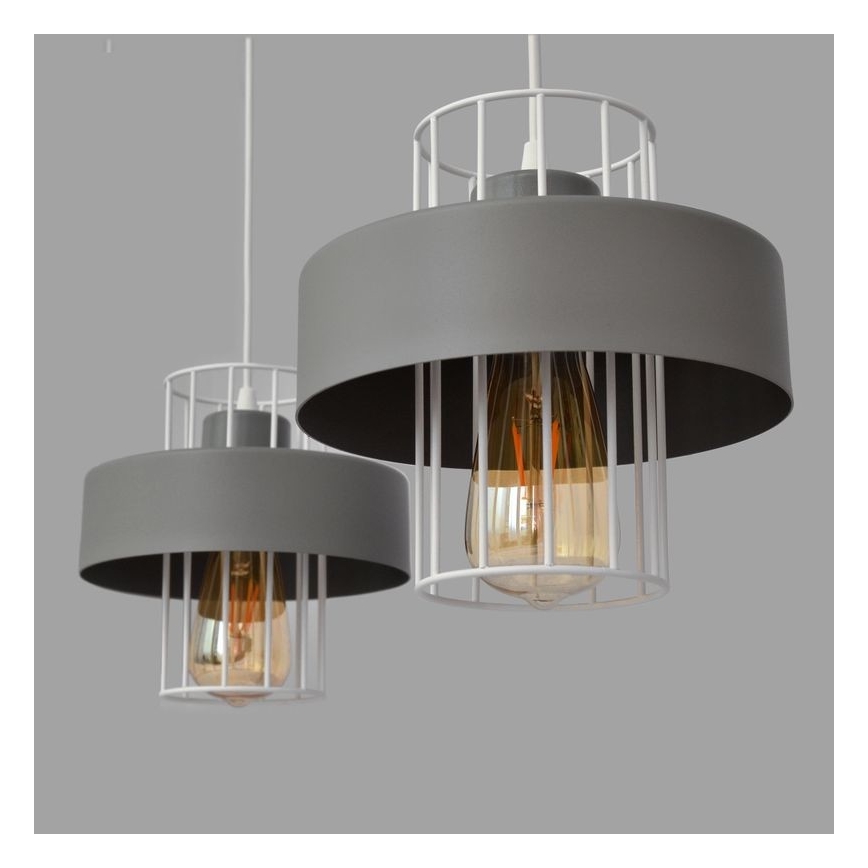 Candelabro suspenso VOLTA 2xE27/15W/230V cinzento