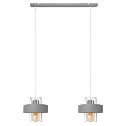 Candelabro suspenso VOLTA 2xE27/15W/230V cinzento