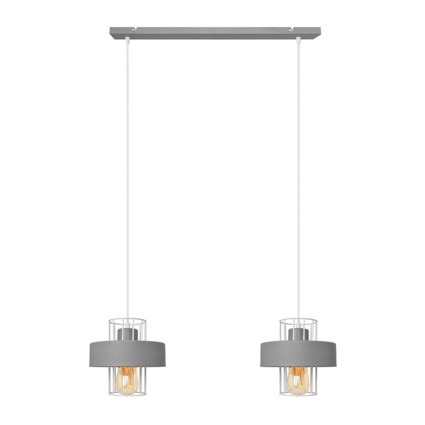 Candelabro suspenso VOLTA 2xE27/15W/230V cinzento