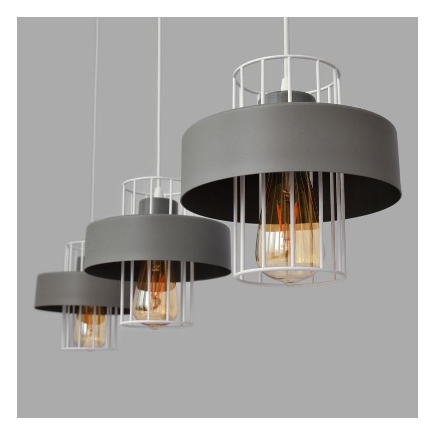 Candelabro suspenso VOLTA 3xE27/15W/230V cinzento
