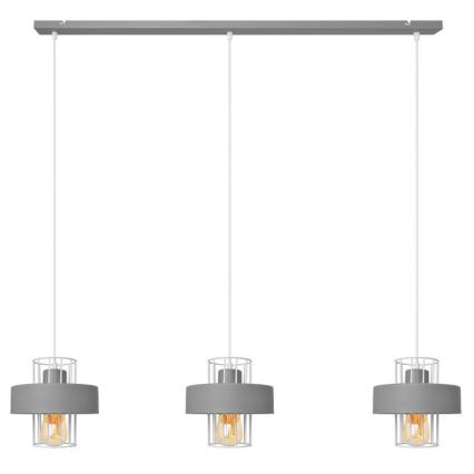 Candelabro suspenso VOLTA 3xE27/15W/230V cinzento