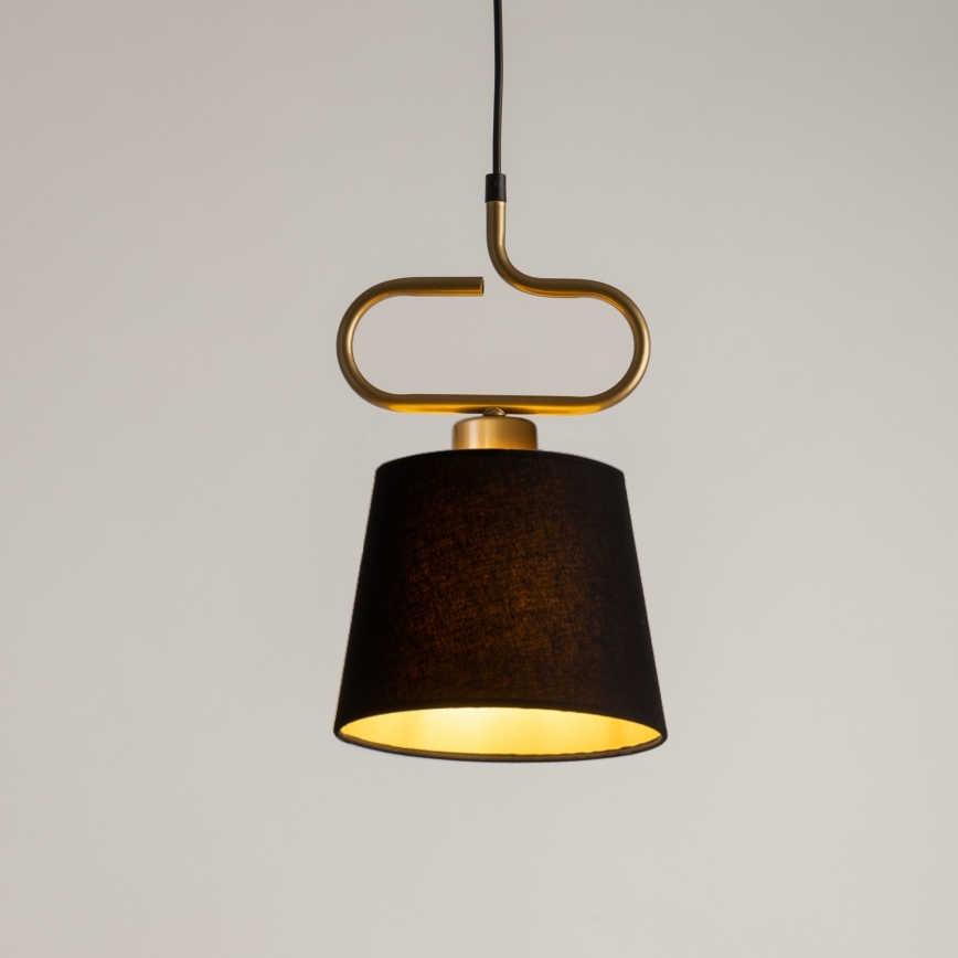 Candelabro suspenso VOLUTTO 1xE27/60W/230V preto/cobre