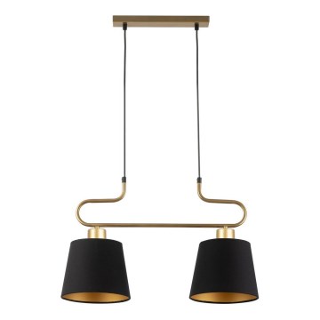 Candelabro suspenso VOLUTTO 2xE27/60W/230V preto/cobre