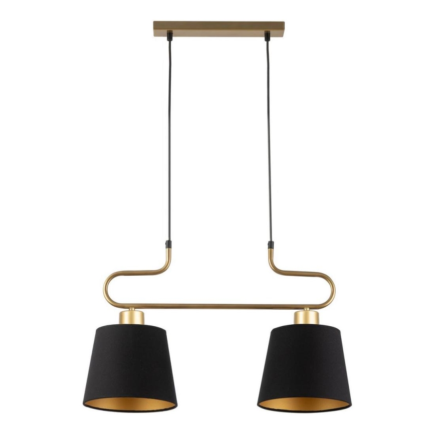 Candelabro suspenso VOLUTTO 2xE27/60W/230V preto/cobre