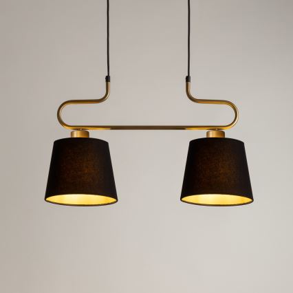 Candelabro suspenso VOLUTTO 2xE27/60W/230V preto/cobre