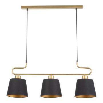 Candelabro suspenso VOLUTTO 3xE27/60W/230V preto/cobre