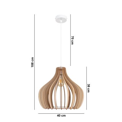 Candelabro suspenso WILL 1xE27/60W/230V branco