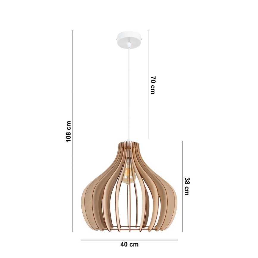 Candelabro suspenso WILL 1xE27/60W/230V branco