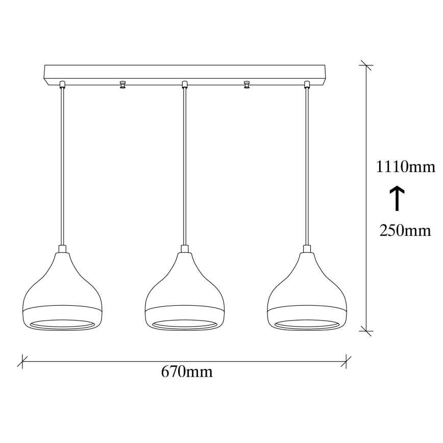 Candelabro suspenso YILDO 3xE27/40W/230V