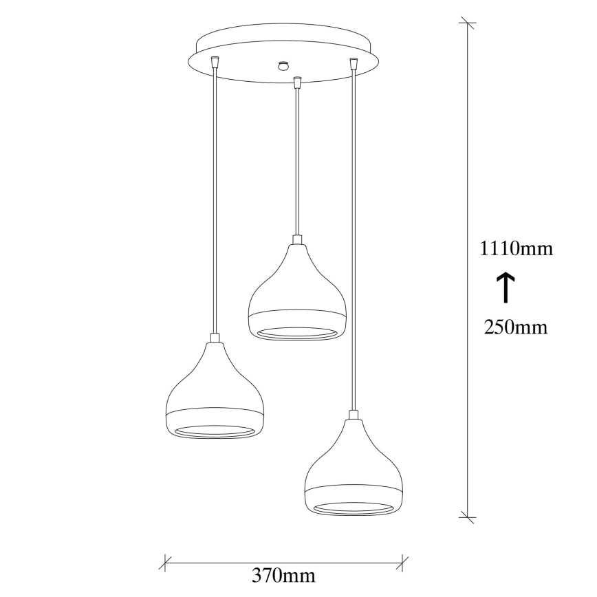 Candelabro suspenso YILDO 3xE27/40W/230V