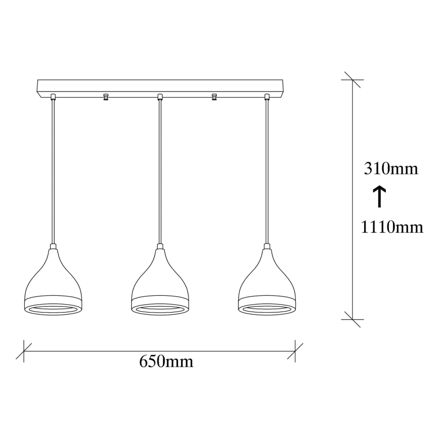 Candelabro suspenso YILDO 3xE27/60W/230V