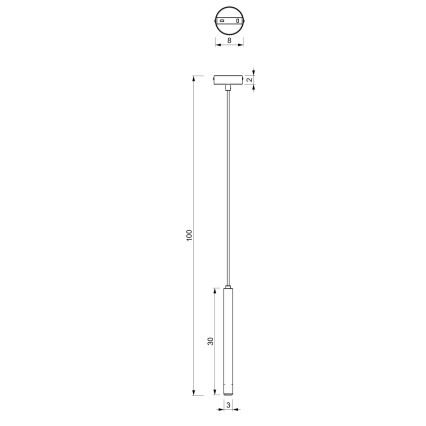 Candelabro suspenso YORU 1xG9/8W/230V 30 cm preto