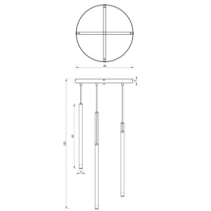 Candelabro suspenso YORU 5xG9/8W/230V latão