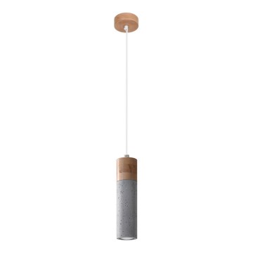 Candelabro suspenso ZANE 1xGU10/40W/230V betão/Bétula/faia