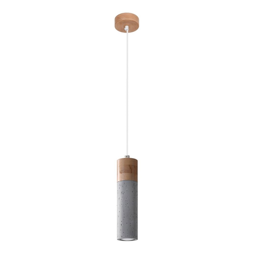 Candelabro suspenso ZANE 1xGU10/40W/230V betão/Bétula/faia