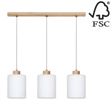 Candelabro suspenso ZEFIR 3xE27/60W/230V carvalho - certificado por FSC