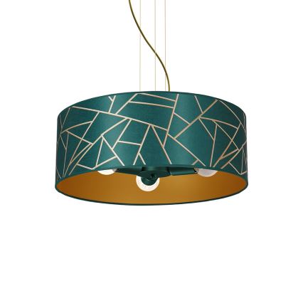 Candelabro suspenso ZIGGY 3xE27/60W/230V verde/dourado