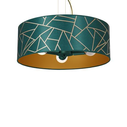 Candelabro suspenso ZIGGY 3xE27/60W/230V verde/dourado