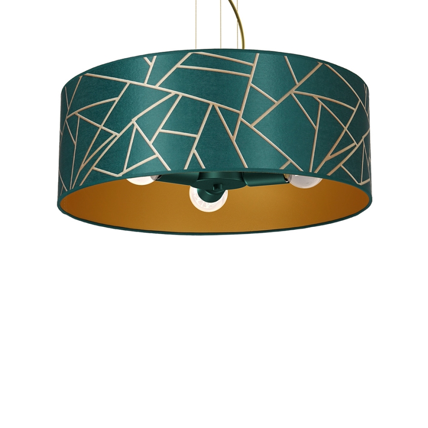 Candelabro suspenso ZIGGY 3xE27/60W/230V verde/dourado