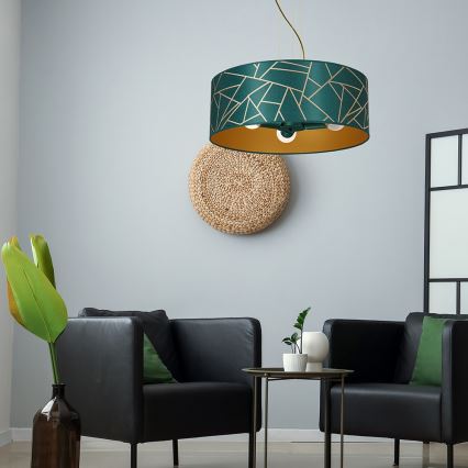 Candelabro suspenso ZIGGY 3xE27/60W/230V verde/dourado