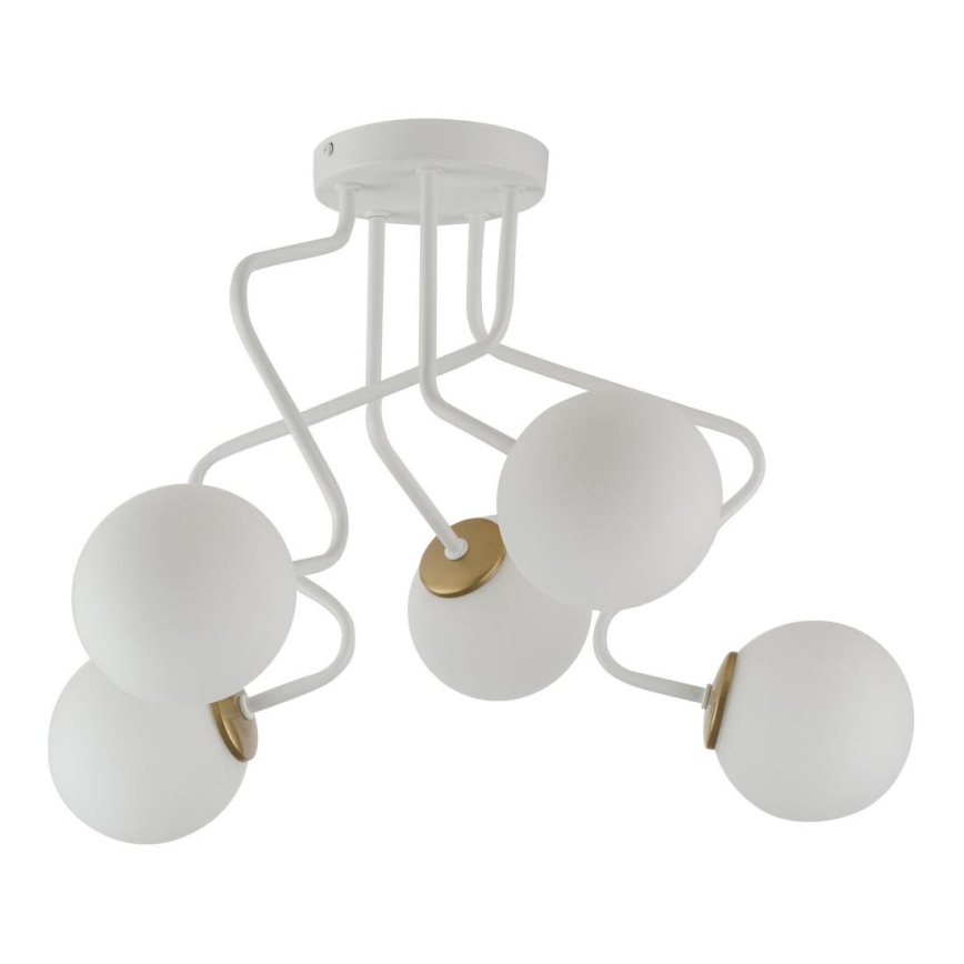 Candelabro suspenso ZIGZAG 5xG9/12W/230V branco