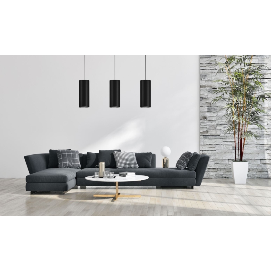 Candelabro suspenso ZIK 1xE27/40W/230V d. 10 cm preto