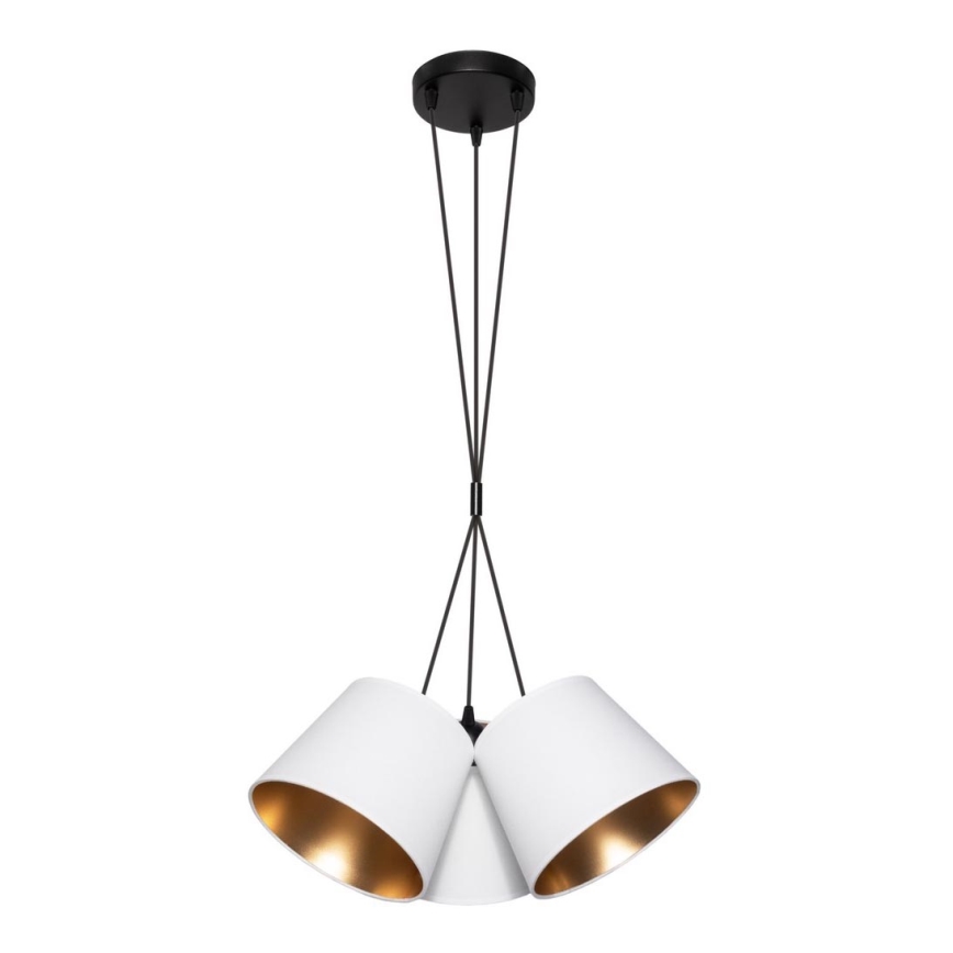 Candelabro suspenso ZOMA 3xE27/60W/260V branco/cobre
