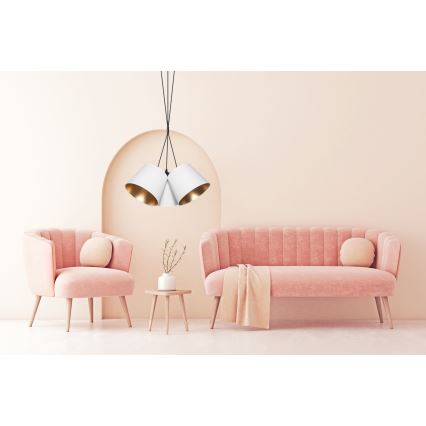 Candelabro suspenso ZOMA 3xE27/60W/260V branco/cobre