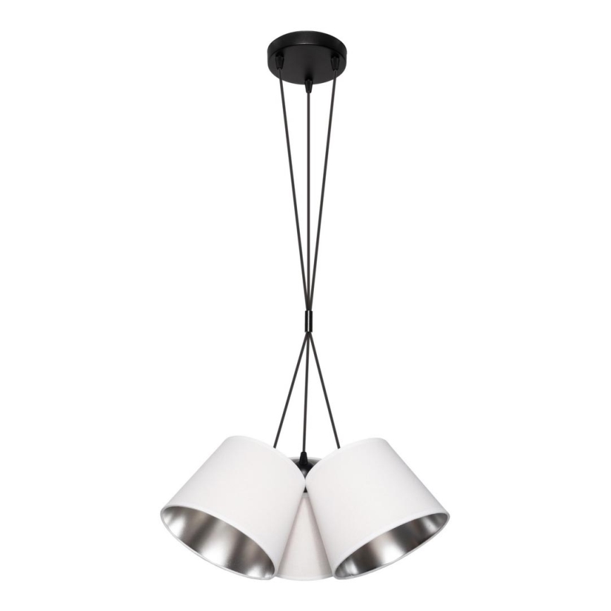 Candelabro suspenso ZOMA 3xE27/60W/260V branco/cromado brilhante