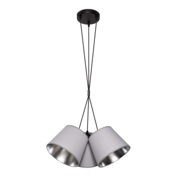 Candelabro suspenso ZOMA 3xE27/60W/260V cinzento/cromado brilhante