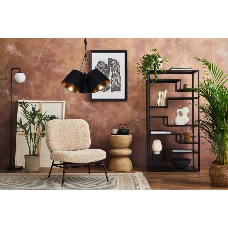 Candelabro suspenso ZOMA 3xE27/60W/260V preto/cobre