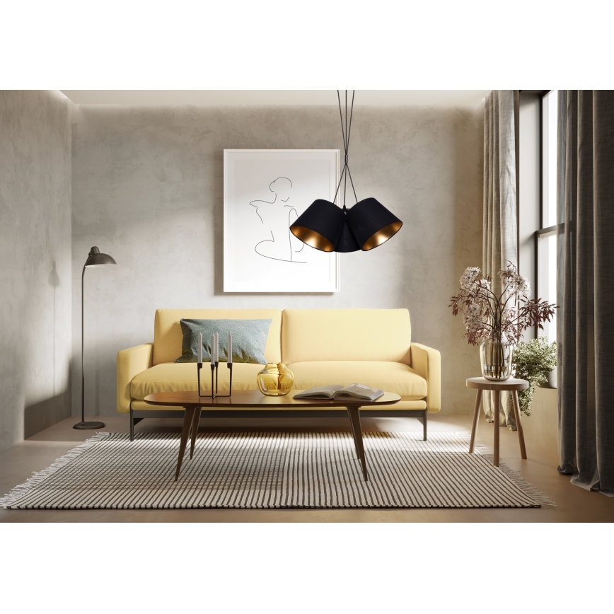 Candelabro suspenso ZOMA 3xE27/60W/260V preto/cobre