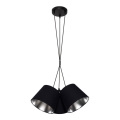 Candelabro suspenso ZOMA 3xE27/60W/260V preto/cromado brilhante