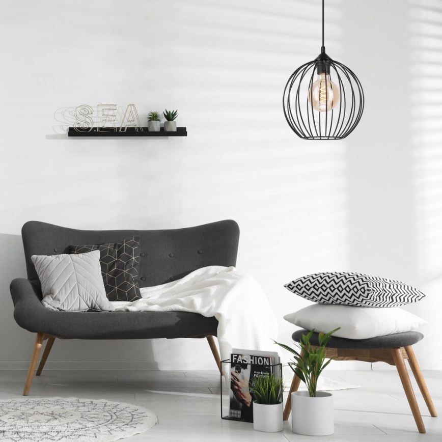 Candelabro suspenso ZOYA 1xE27/60W/230V preto
