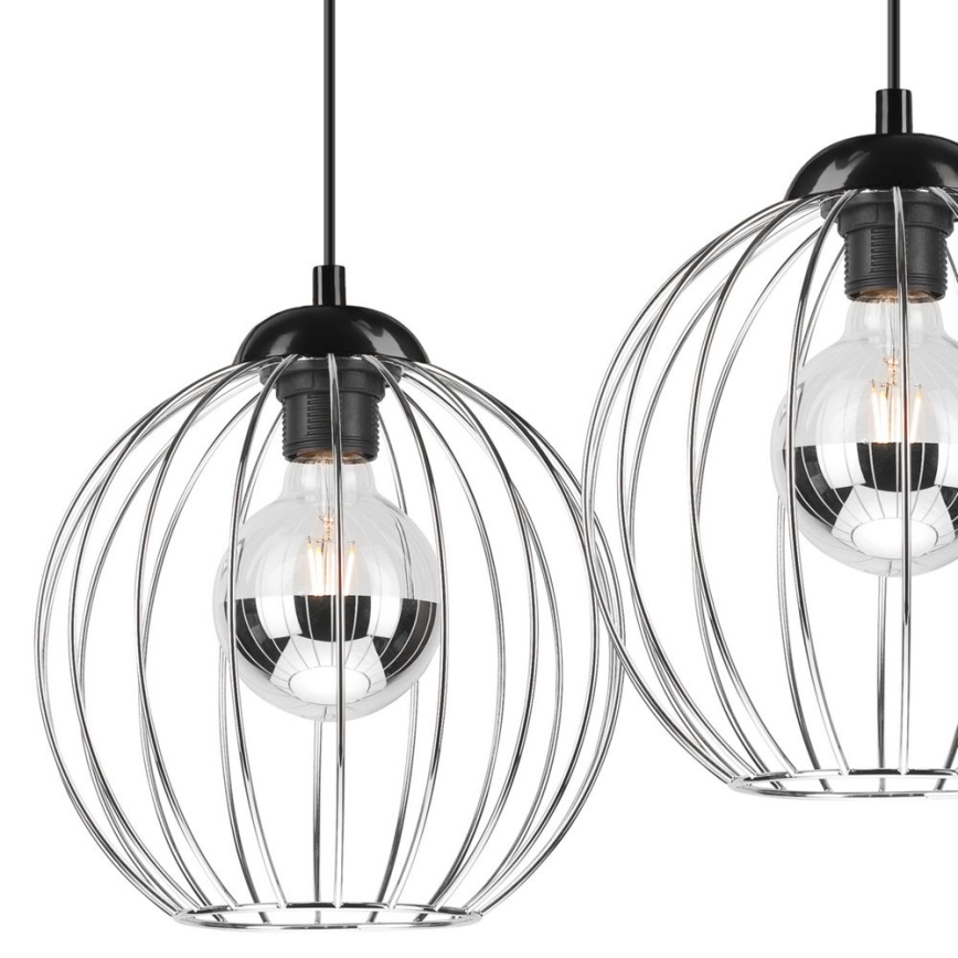 Candelabro suspenso ZOYA 2xE27/60W/230V cromado brilhante