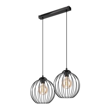 Candelabro suspenso ZOYA 2xE27/60W/230V preto