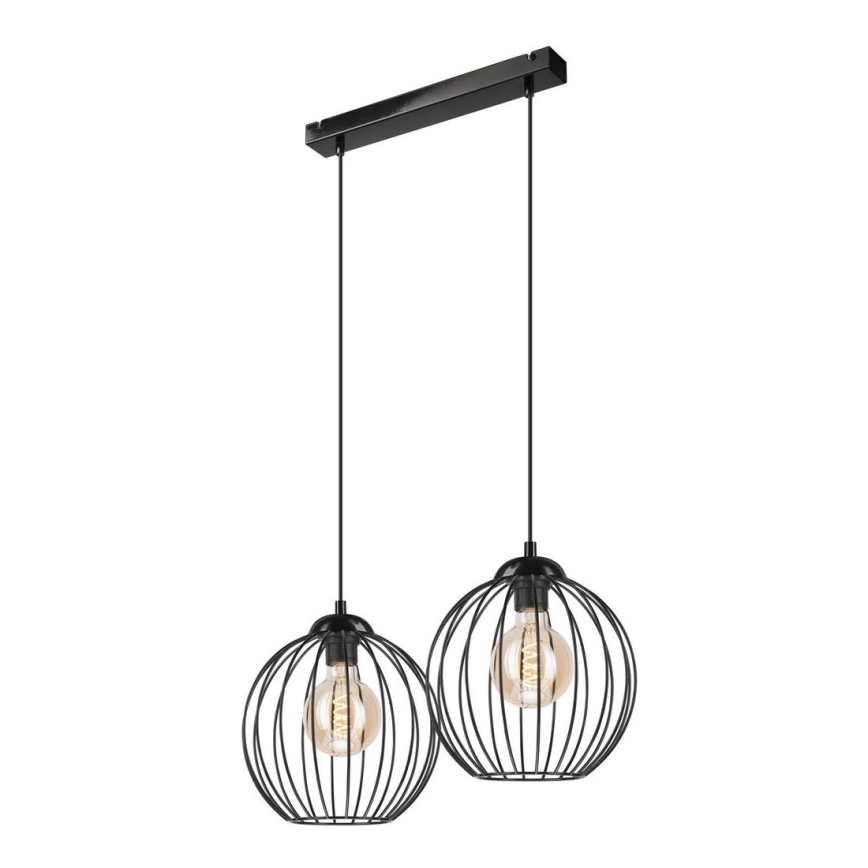 Candelabro suspenso ZOYA 2xE27/60W/230V preto