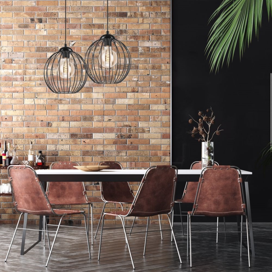 Candelabro suspenso ZOYA 2xE27/60W/230V preto