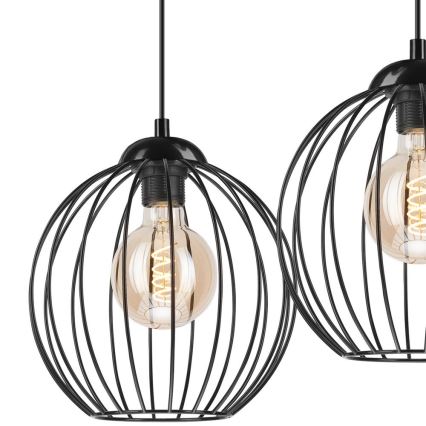 Candelabro suspenso ZOYA 2xE27/60W/230V preto