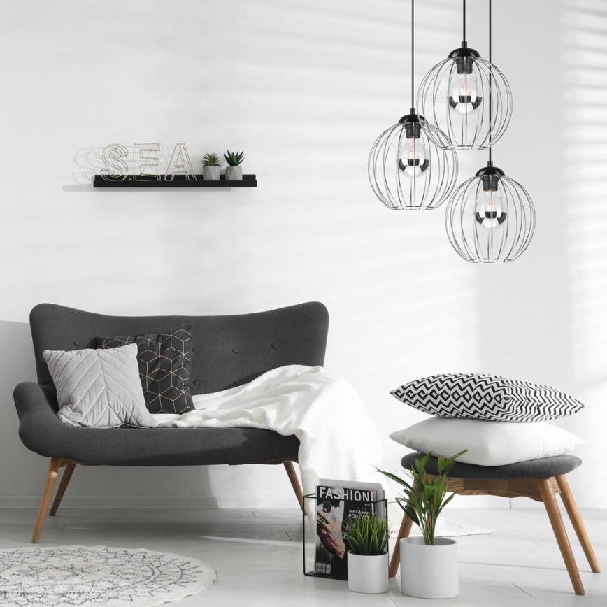 Candelabro suspenso ZOYA 3xE27/60W/230V cromado brilhante