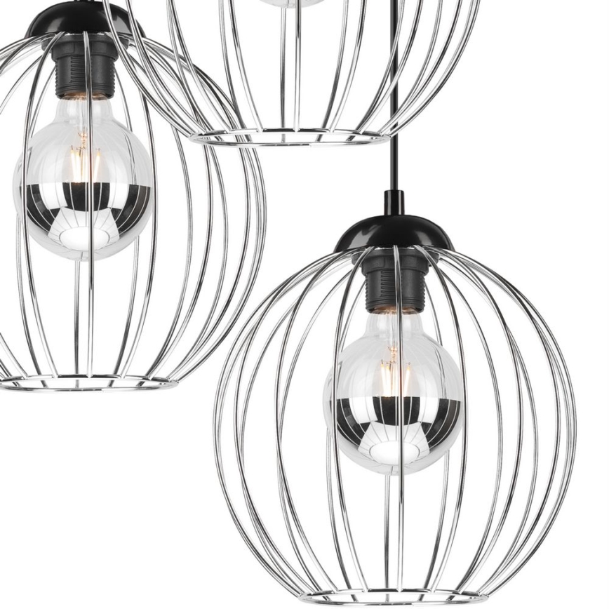 Candelabro suspenso ZOYA 3xE27/60W/230V cromado brilhante