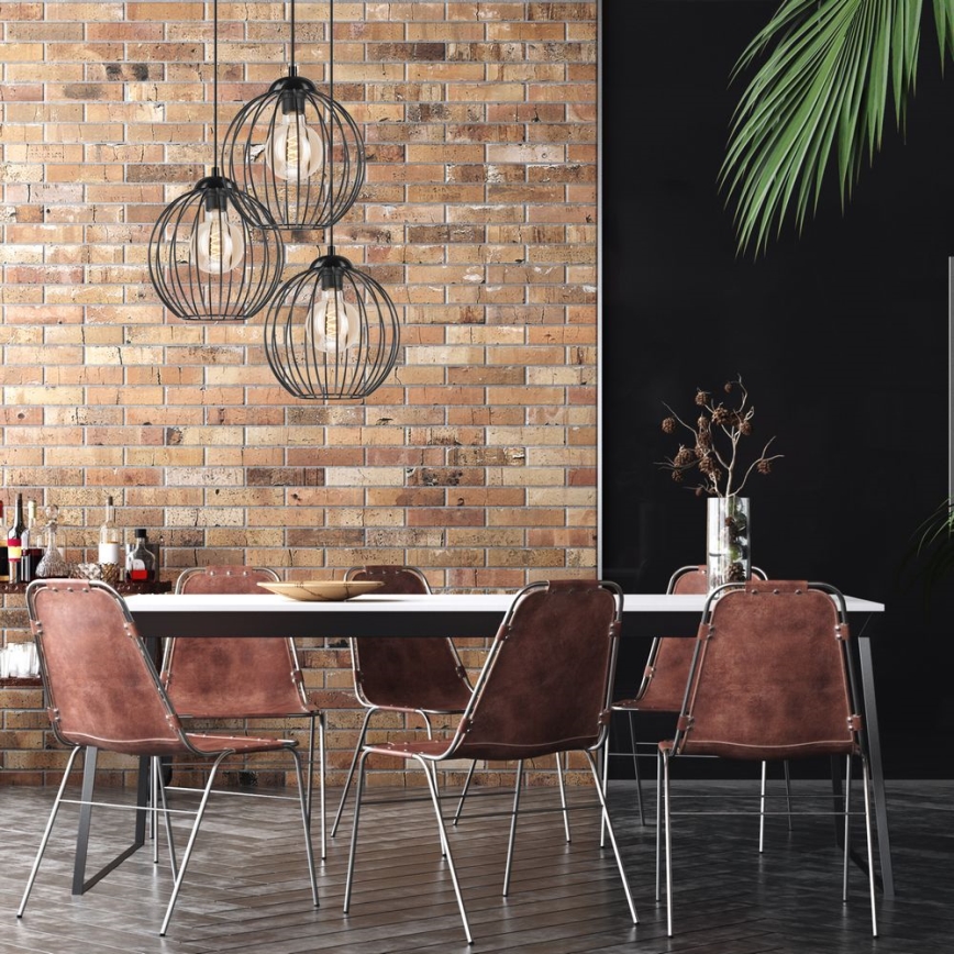 Candelabro suspenso ZOYA 3xE27/60W/230V preto