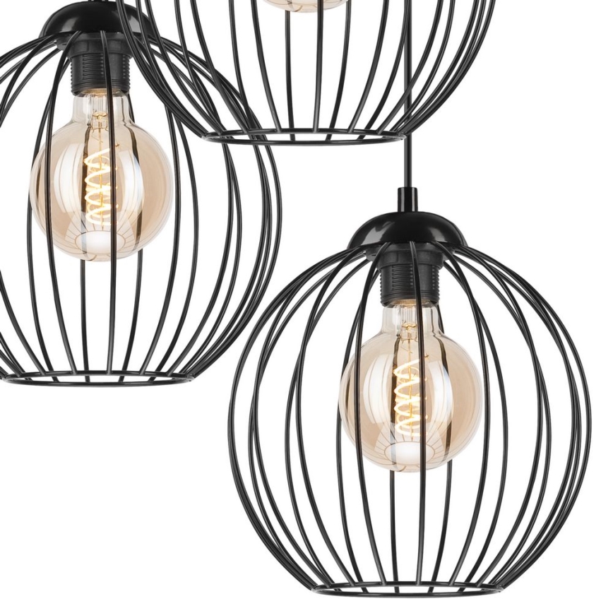 Candelabro suspenso ZOYA 3xE27/60W/230V preto