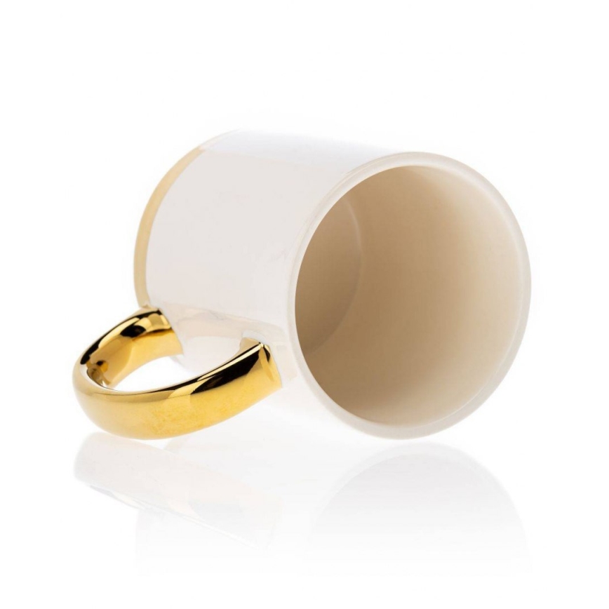 Caneca com colher LANA creme/dourado