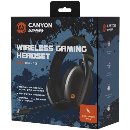 Canyon - Auscultadores sem fios com um microfone 400 mAh preto