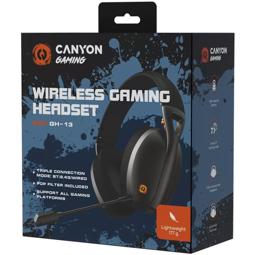 Canyon - Auscultadores sem fios com um microfone 400 mAh preto