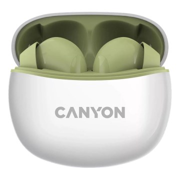 Canyon - Sem fios stereo earphones True Sem fios 500 mAh + 2x 40 mAh branco/verde