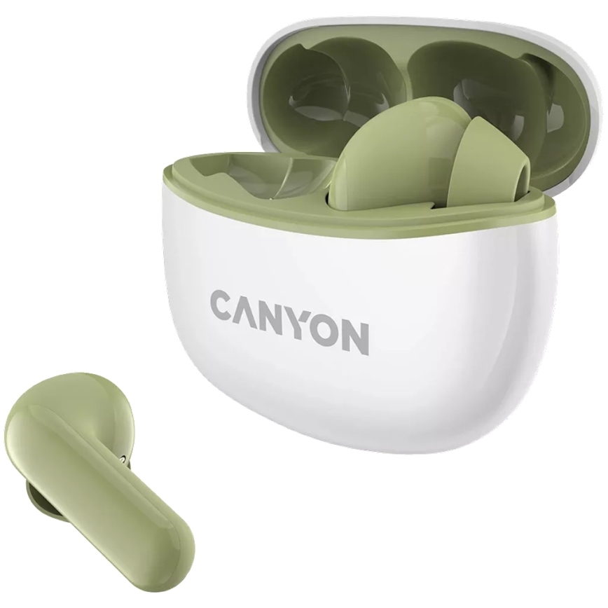 Canyon - Sem fios stereo earphones True Sem fios 500 mAh + 2x 40 mAh branco/verde