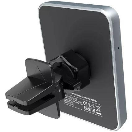 Canyon - Suporte magnético de telemóvel para o carro com função de carregamento sem fios Qi 5V angular preto